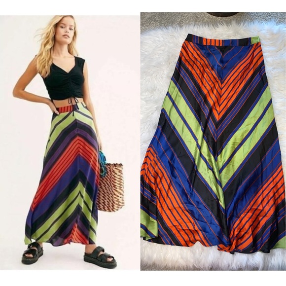 Free People Dresses & Skirts - FREE PEOPLE Rio Striped Maxi Olympia Combo Skirt